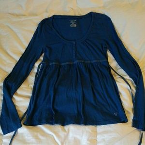 American Eagle Outfitters Woman's Blue Top medium